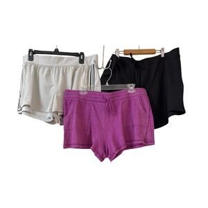 Lot of 3 XL Activewear Shorts Black Catalina, Gray Avia & Purple Athletic Works
